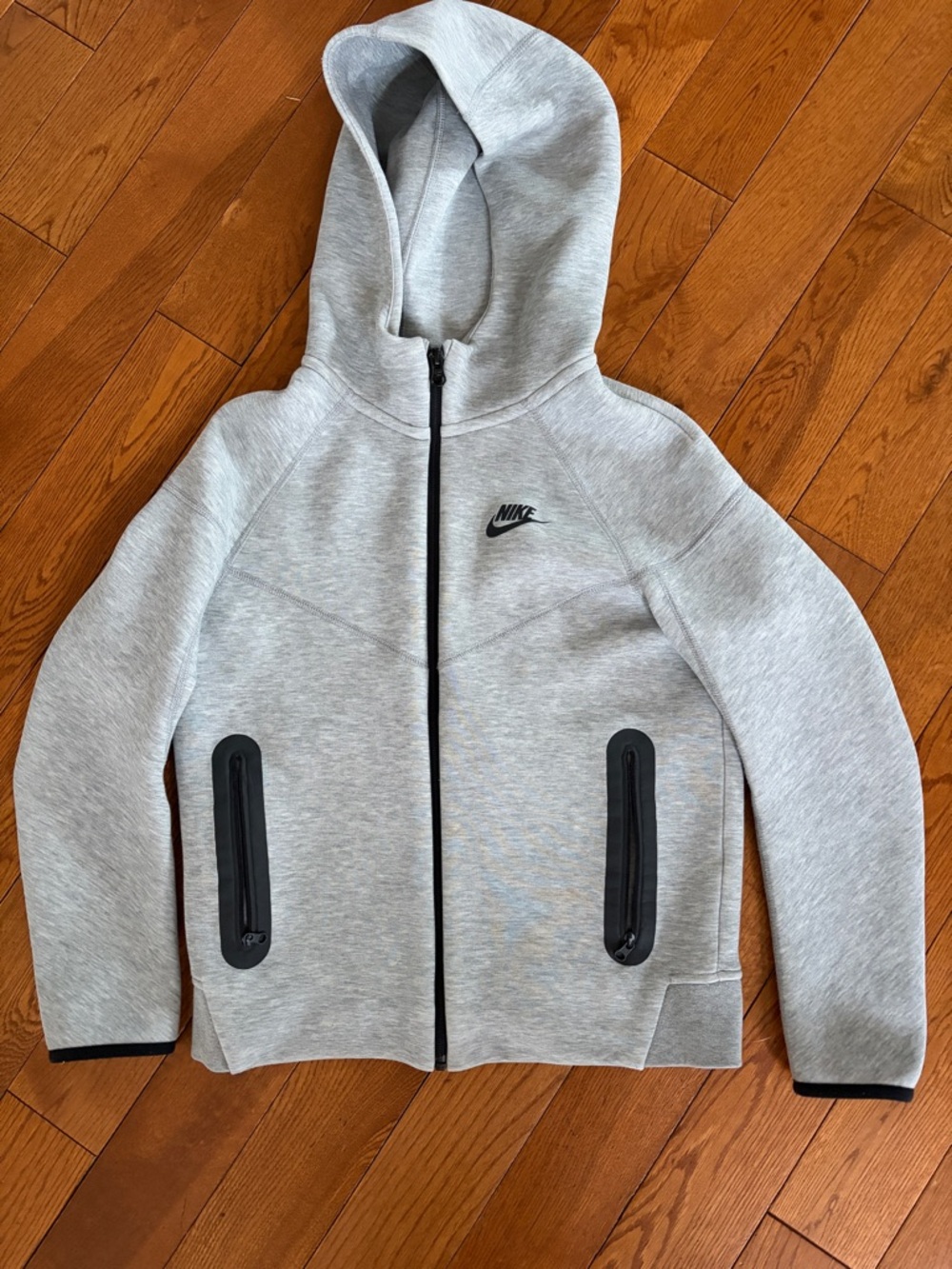 Nike tech Kids' Light Gray Full-Zip Hoodie
